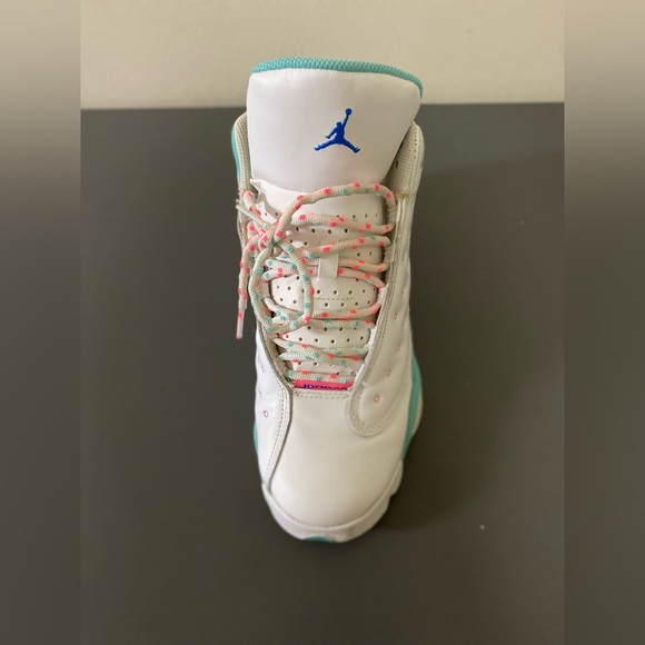 Air Jordan 13 Retro White and Aurora Green Teal DS GS - Size 7y - Picture 7 of 14